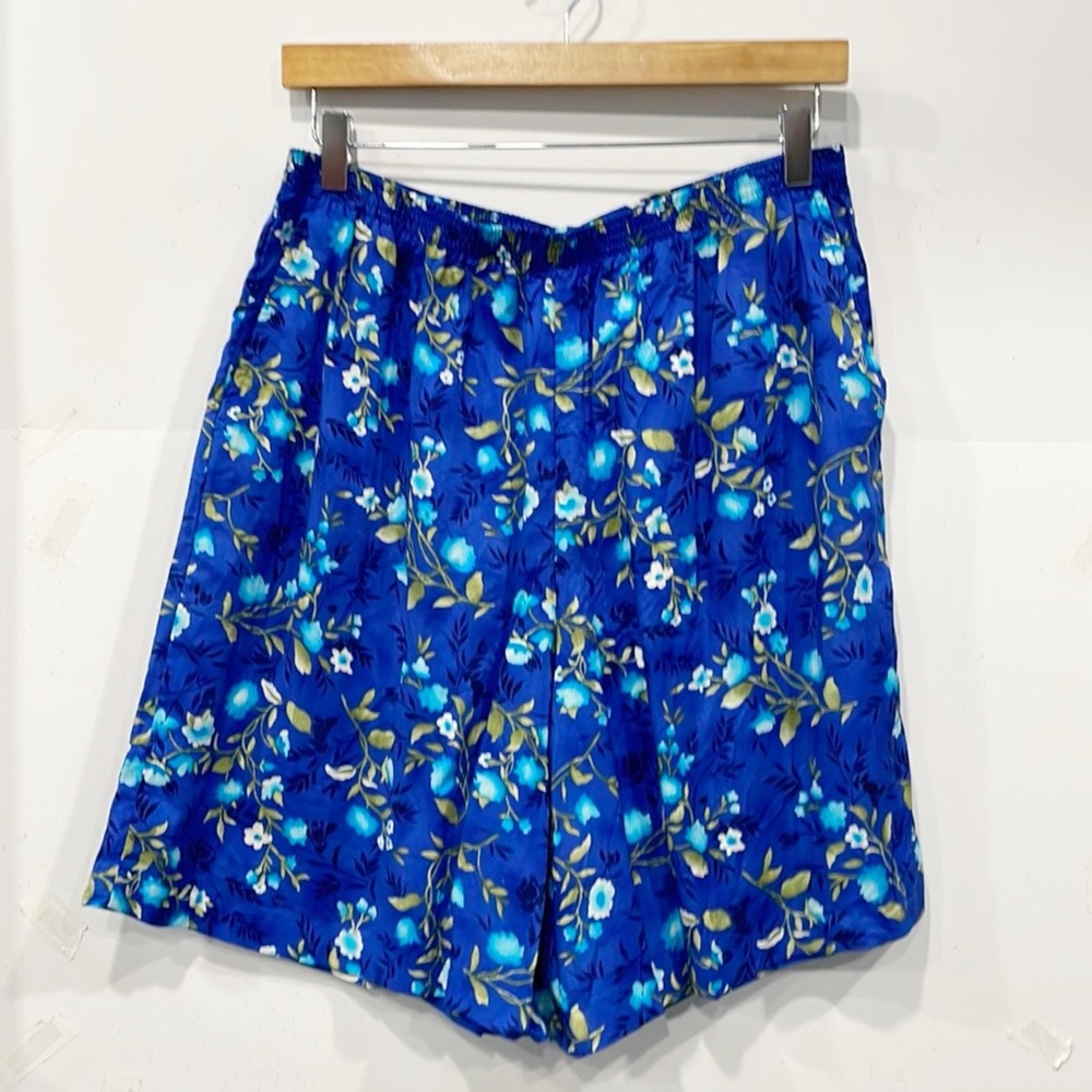 Vintage Bobbi Brooks Women Sz Lg Tropical Hawaiian Floral Shorts Made in USA